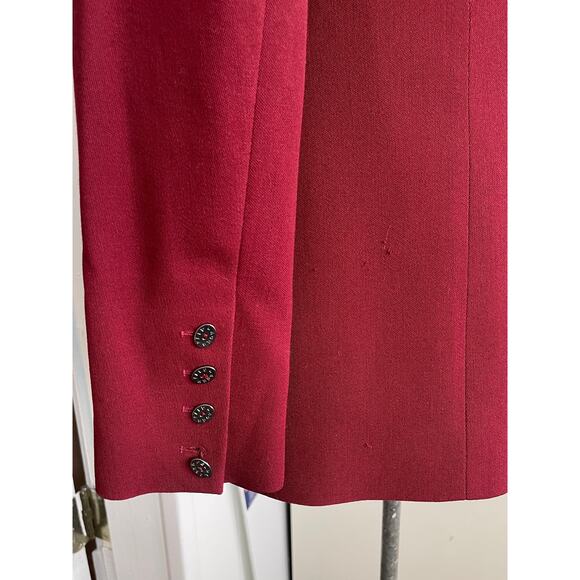 Lagerfeld Wmns Sz 38 Vintage 90s Maroon Fitted Blazer Retro Vintage Cool Work - Picture 11 of 16